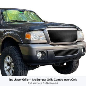 APG® - 2-Pc Black 8x6 mm Horizontal Billet Main and Bumper Grille Kit