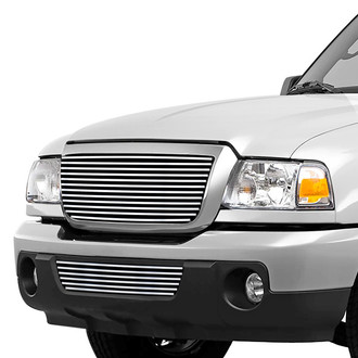 APG® - 2-Pc Chrome Polished 8x6 mm Horizontal Billet Main and Bumper Grille Kit