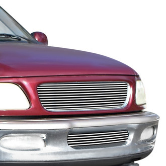 APG® - 2-Pc Chrome Polished 8x6 mm Horizontal Billet Main and Bumper Grille Kit
