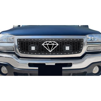 APG® - 1-Pc Honeycomb Style Black Laser Cut Mesh Main Grille with LED Lights