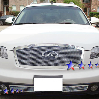 APG® - 1-Pc Plain Weave Style Chrome Polished 1.8 mm Wire Mesh Bumper Grille