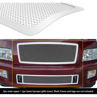 APG® - 2-Pc Chrome Polished 1.8 mm Wire Mesh Main and Bumper Grille Kit