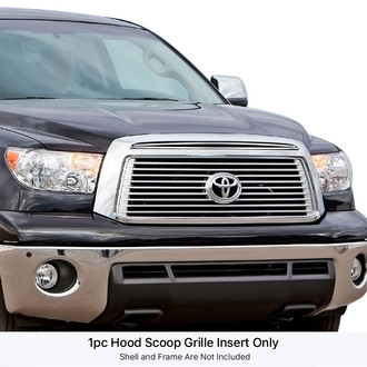 APG® - 1-Pc Chrome Polished Horizontal Billet Hood Scoop Grille