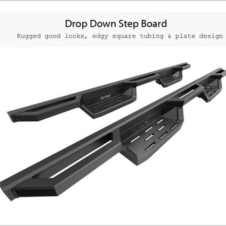 APG® - 6" ST Drop Style Cab Length Black Rectangular Nerf Bars