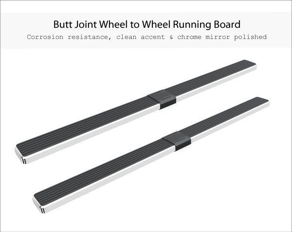 APG® - 6" iStep Wheel-to-Wheel Silver Running Boards