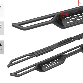 APG® - Drop Down Style Cab Length Black Nerf Bars