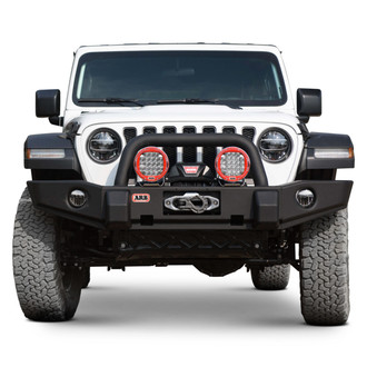 ARB® - Deluxe Full Width Textured Black Front Winch HD Bumper with Hoop