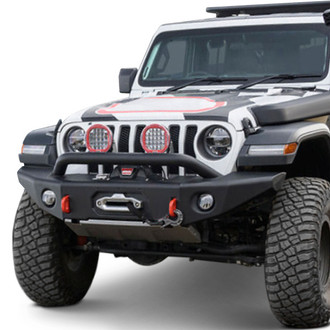 ARB® - Bondi Deluxe Full Width Black Powder Coated Front Winch HD Bumper with Hoop