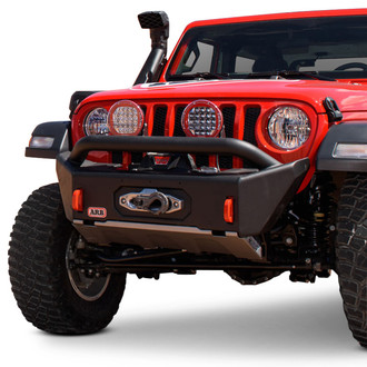 ARB® - Bondi Stubby Black Powder Coated Front Winch HD Bumper with Hoop