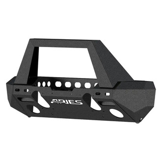 Aries® - TrailChaser™ Mid Width Textured Black Front Winch Modular Bumper Kit with Angular Hoop