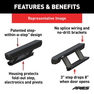  Shielded components. The housing keeps the foldout step, pivot points and electronics protected from the elements.