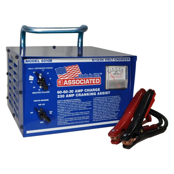Associated Equipment® - 6 V/12 V/24 V Portable Battery Charger with Timer