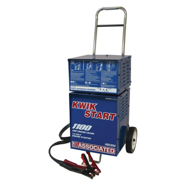 Associated Equipment® - 12v 10 Charging Amps Wheeled Battery Charger and Engine Starter
