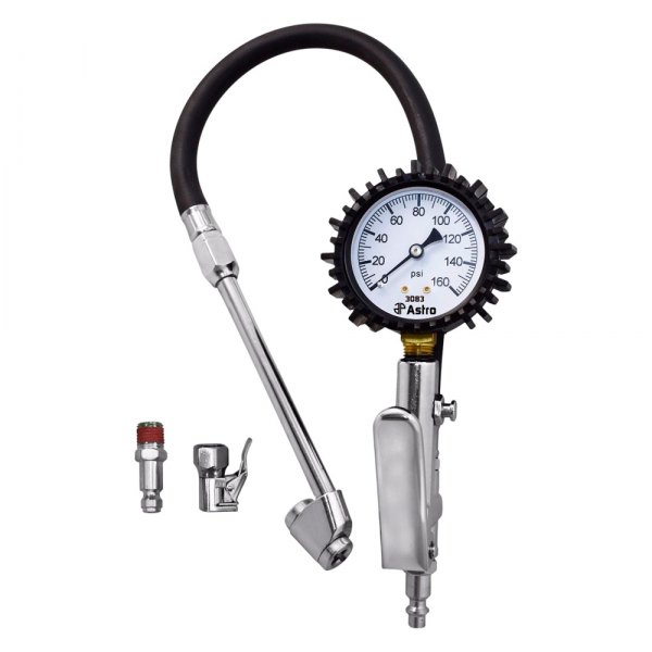 Astro Pneumatic Tool® - 0 to 160 psi Dial Tire Inflator with Locking and Dual Chucks