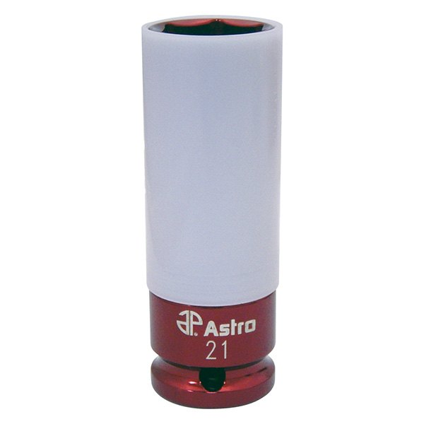 Astro Pneumatic Tool® - 21 mm Chrome Protective Plastic Sleeves and Shallow Broach Impact Socket