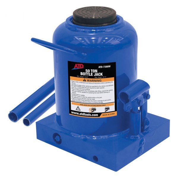 ATD® - 50 t 10.43" to 16.73" Heavy-Duty Side Pump Hydraulic Bottle Jack