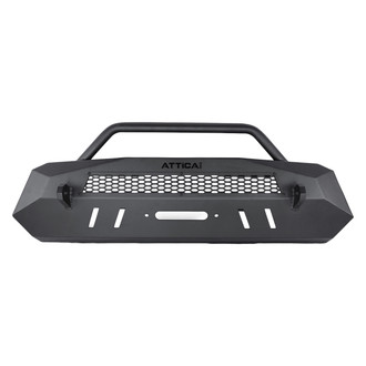 Attica 4x4® - Apex Stealth Series Stubby Black Powder Coated Front Winch HD Bumper with Hoop