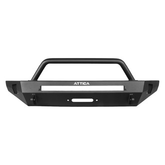 Attica 4x4® - Terra Series Full Width Black Powder Coated Front Winch Modular Bumper with Hoop