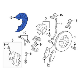 Audi OE - Front Right Brake Dust Shield