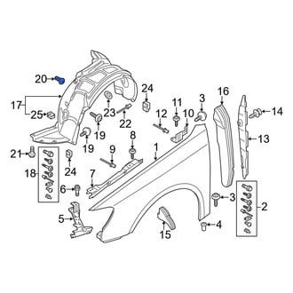 Audi OE - Bumper Cover Support Rail Nut