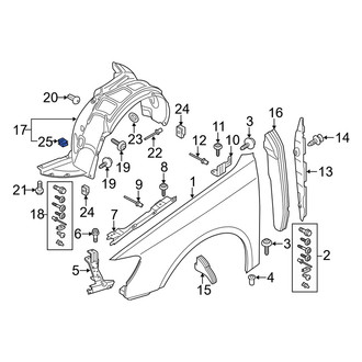 Audi OE - Bumper Cover Support Rail Nut