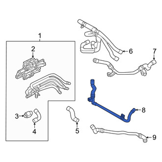Audi OE - Right Center Engine Coolant Pipe