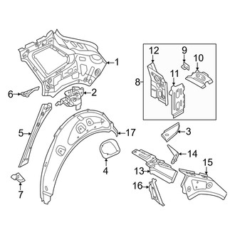 Audi OE - Quarter Panel - Inner Structure (Upper and Outer Wheelhouse), (Premium / Premium Plus / Prestige)