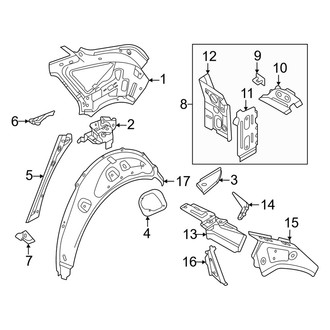 Audi OE - Rear Left Rearward Quarter Panel Reinforcement