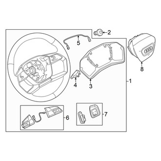 Audi OE - Steering Wheel & Trim (Round), (Premium / Premium Plus / Prestige)