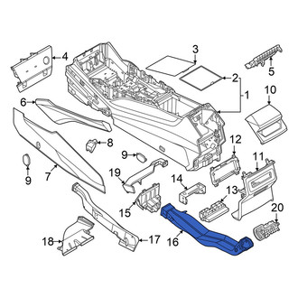 Audi OE - Rear Center Instrument Panel Air Duct