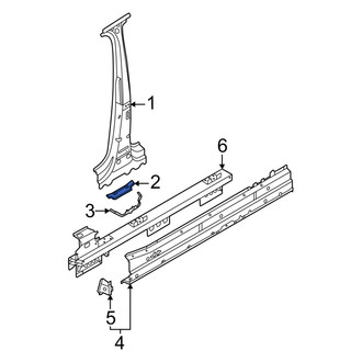 Audi OE - Right Body B-Pillar Baffle Plate