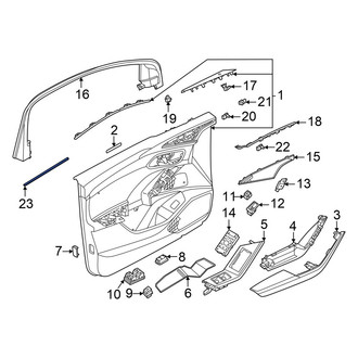 Audi OE - Front Left Door Window Belt Weatherstrip