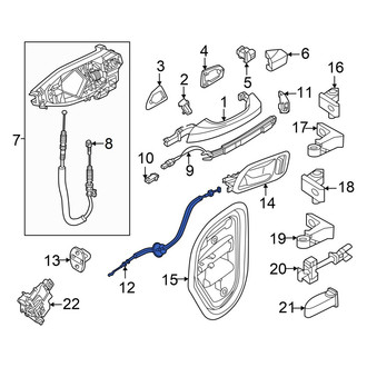 Audi OE - Rear Inner Door Latch Cable