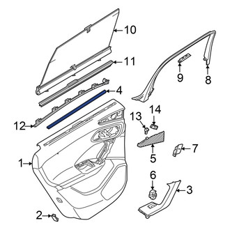 Audi OE - Rear Right Door Window Belt Weatherstrip