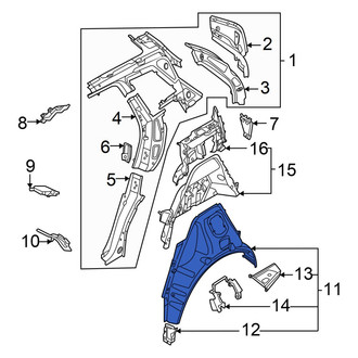 Audi OE - Rear Left Outer Wheel Housing Side Panel