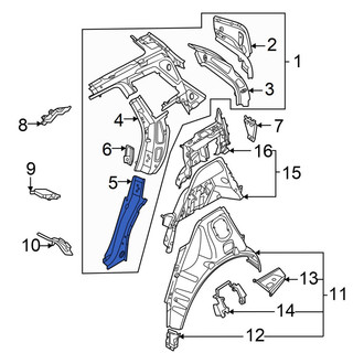 Audi OE - Left Lower Body C-Pillar Reinforcement