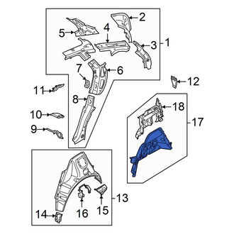 Audi OE - Rear Left Inner Wheel Housing Side Panel