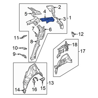 Audi OE - Left Roof Side Rail Reinforcement