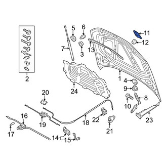 Audi OE - Front Right Hood Latch Striker Plate
