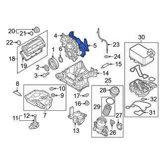 Audi OE - Lower Engine Timing Cover Gasket