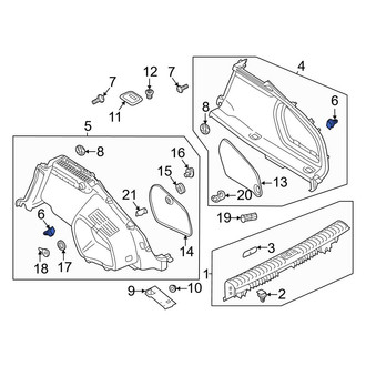 Audi OE - Lower Liftgate Trim Panel Clip