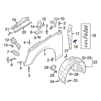 Audi OE - Floor Pan Splash Shield Clip