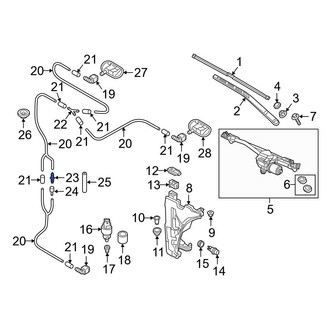 Audi OE - Front Windshield Washer Hose Connector
