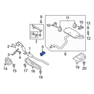 Audi OE - Center Exhaust Muffler Clamp