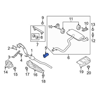 Audi OE - Center Exhaust Muffler Clamp