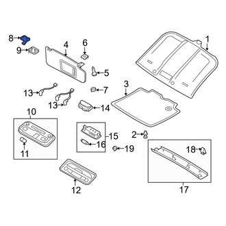 Audi OE - Sun Visor Support