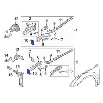 Audi OE - Front Right Frame Rail End