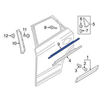 Audi OE - Rear Right Outer Door Window Belt Weatherstrip
