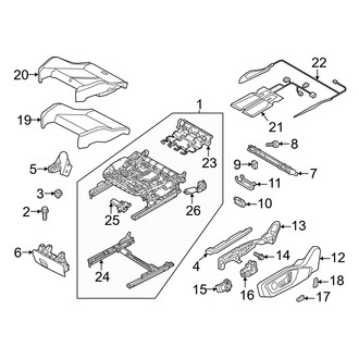 Audi OE - Seats & Tracks - Passenger Seat Components (Power Seat, W/O Sport Seat, Seat Cushion)
