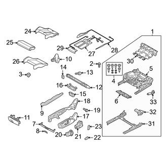 Audi OE - Seats & Tracks - Passenger Seat Components (Power Seat, With Sport Seat, Seat Cushion)